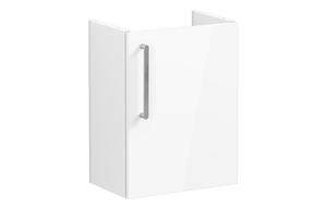 VitrA Root Flat 40cm 1 Door Wall Hung Slim Washbasin Unit (RH Hinge) - High Gloss White